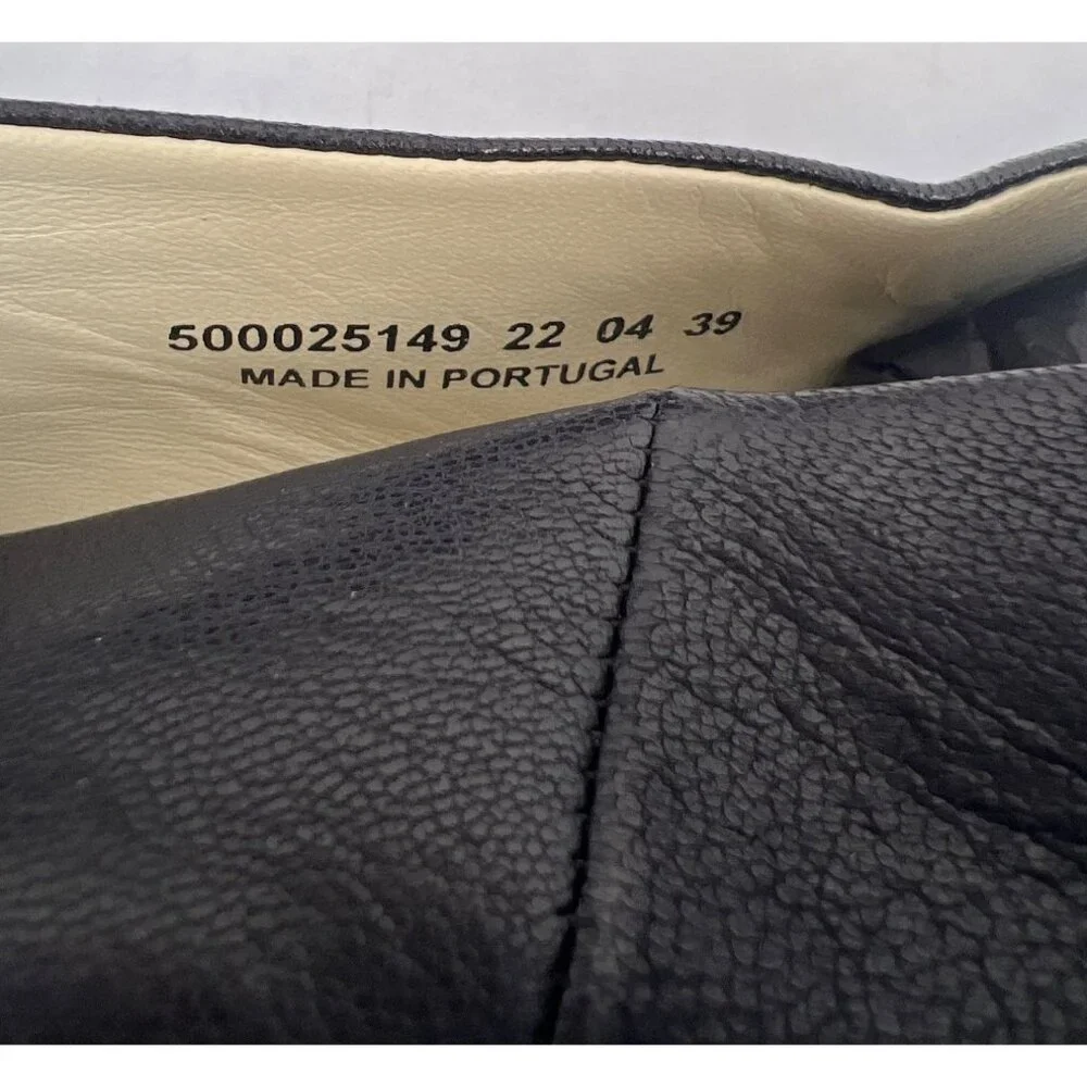 Fly London Women's Yaz Mousse Ballerina Wedge Black Leather Size‎ 39 US 8-8.5